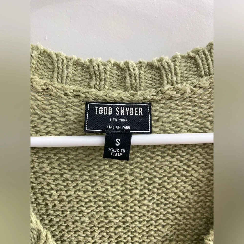 Todd Snyder Cotton Sweater Vest Men’s Size S Sage Green Italian Yarn Italy